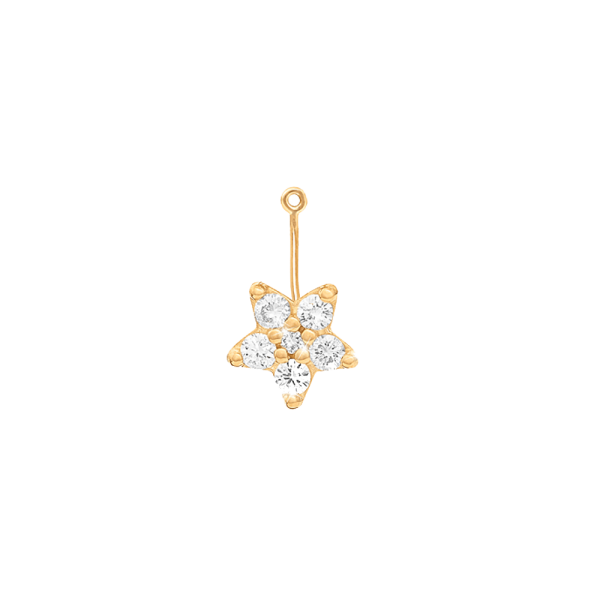 Anhänger für Ohrring Shooting Star klein 18 Karat Gelbgold mit 6 Diamanten