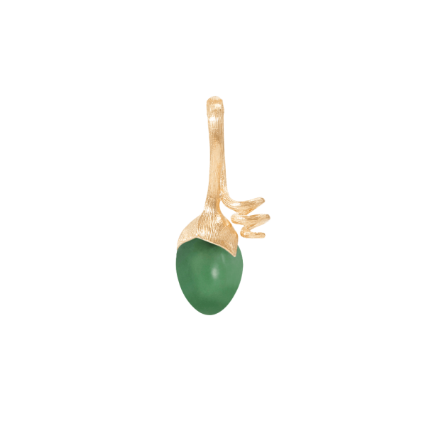 Anhänger Sprout Lotus 18 Karat Gelbgold mit serpentine drop
