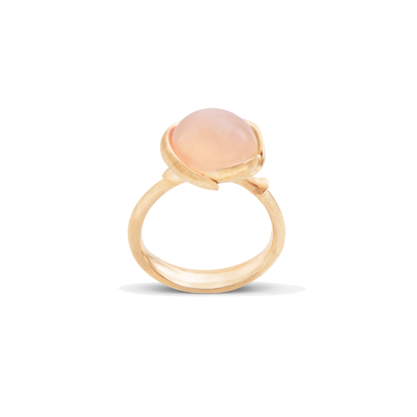 Ring klein Lotus 18 Karat Gelbgold blush moon stone cabochon