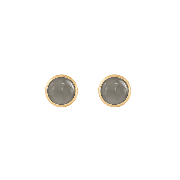 Ohrstecker 18 Karat Gelbgold mit grauem Mondstein