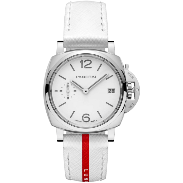 Luminor Due Luna Rossa, white dial, steel - 38mm