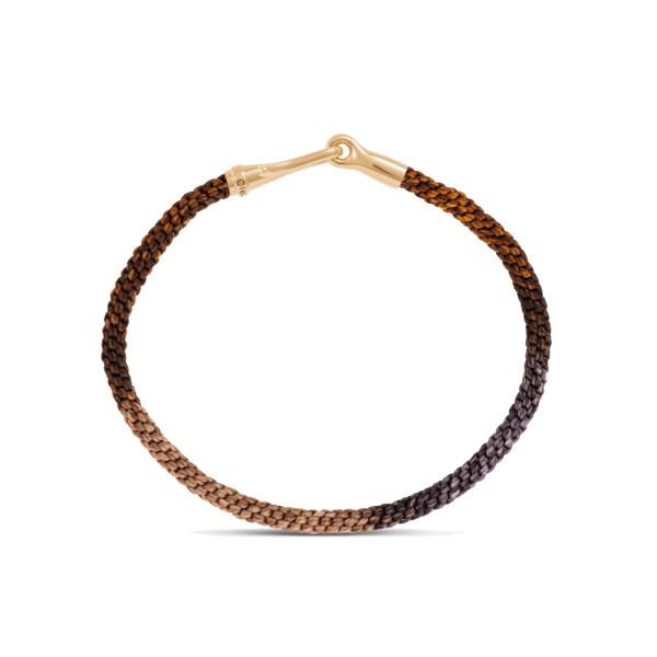 rmband Life, handgeknüpftes Seil 3mm, Farbe: Samt mit Haken und Verschluss aus poliertem 18-karätige