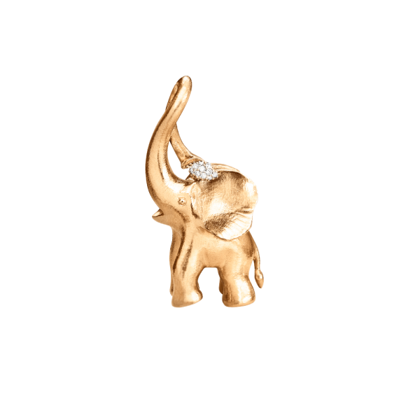 Anhänger Elephant 18 Karat Gelbgold mit 24 Diamanten
