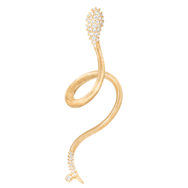 Ohrringe Snakes 18 Karat Gelbgold ohne Rhodium und 53 Diamanten