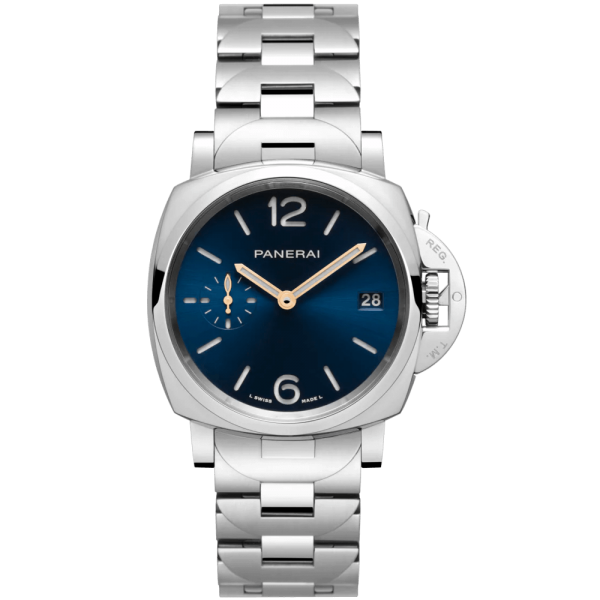 Luminor Due, 3 days, Automatic, steel, blue dial, metal strap - 38mm
