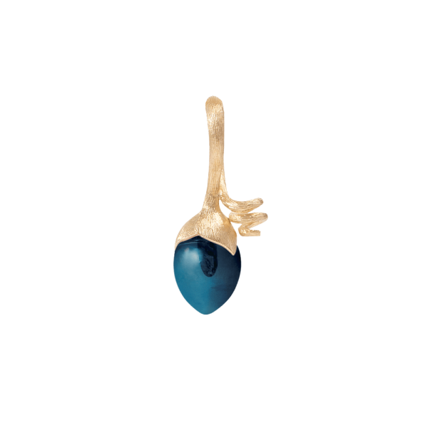 Anhänger Sprout Lotus 18 Karat Gelbgold mit London blue topaz drop