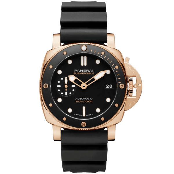 Submersible, 3 days, Automatic, black ceramic bezel, Goldtech - 42mm