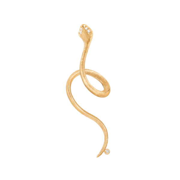 Ohrringe Snakes 18 karat Gelbgold mit 5 Diamanten