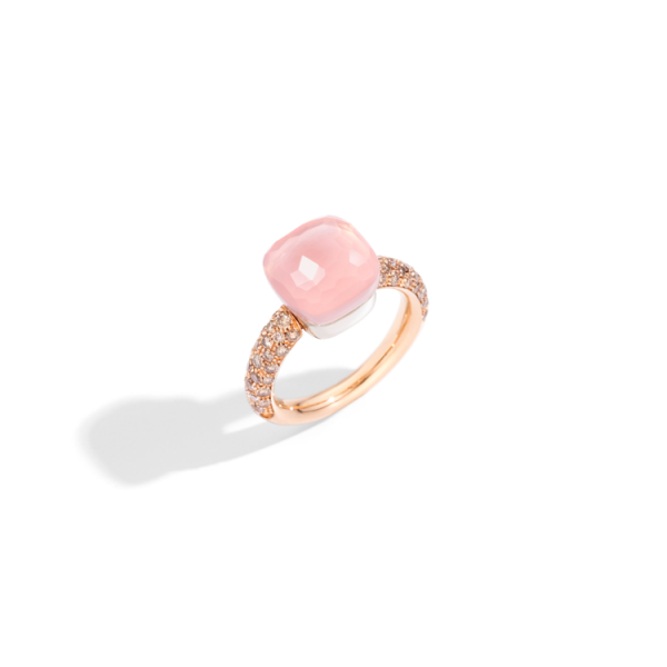 Klassischer Ring Nudo Aus Rosenquarz