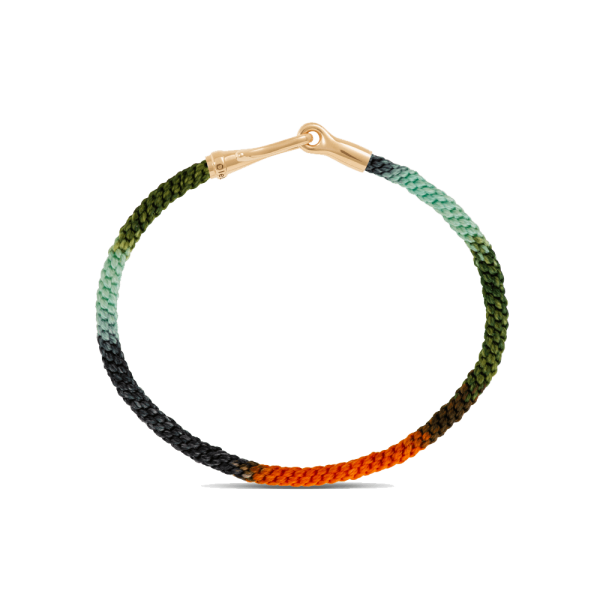 Armband Life, handgeknüpftes Seil 3mm, Farbe: Tropic mit Haken und Verschluss aus poliertem 18 Karat