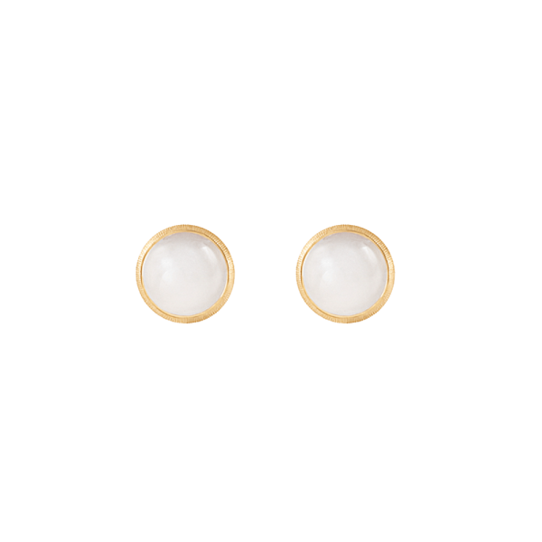 Lotus Ohrstecker 18 Karat Gelbgold mit weissem Mondstein